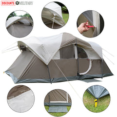 10 Person Waterproof Camping Tent (Double Layered with Carry Bag)