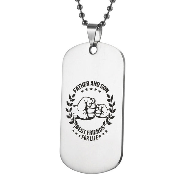 Military Father and Son Dog Tag Necklace