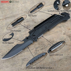 8.75" Tactical Multi-Function Spring Assisted Pocket Knife components